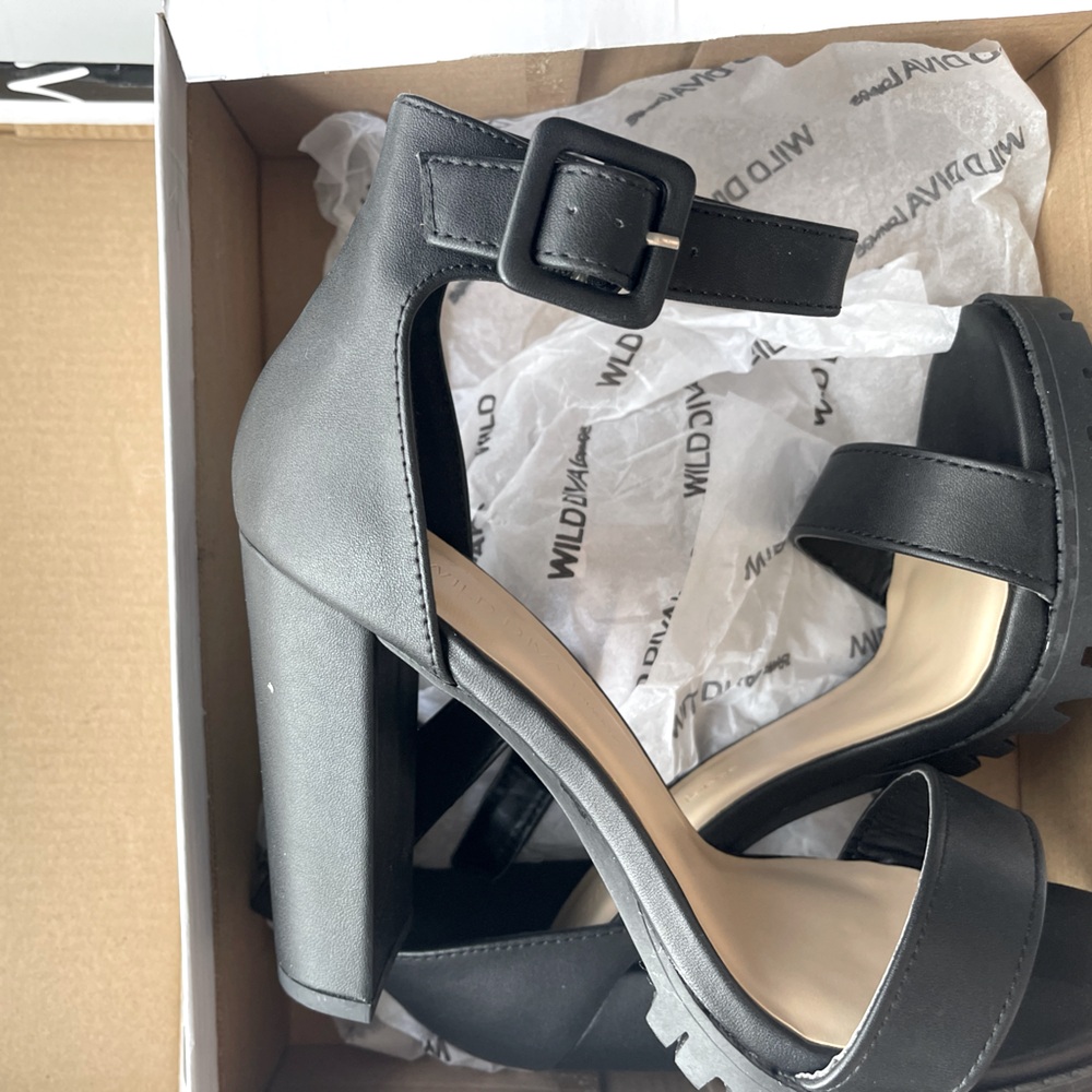 Wild Diva black sandal heels